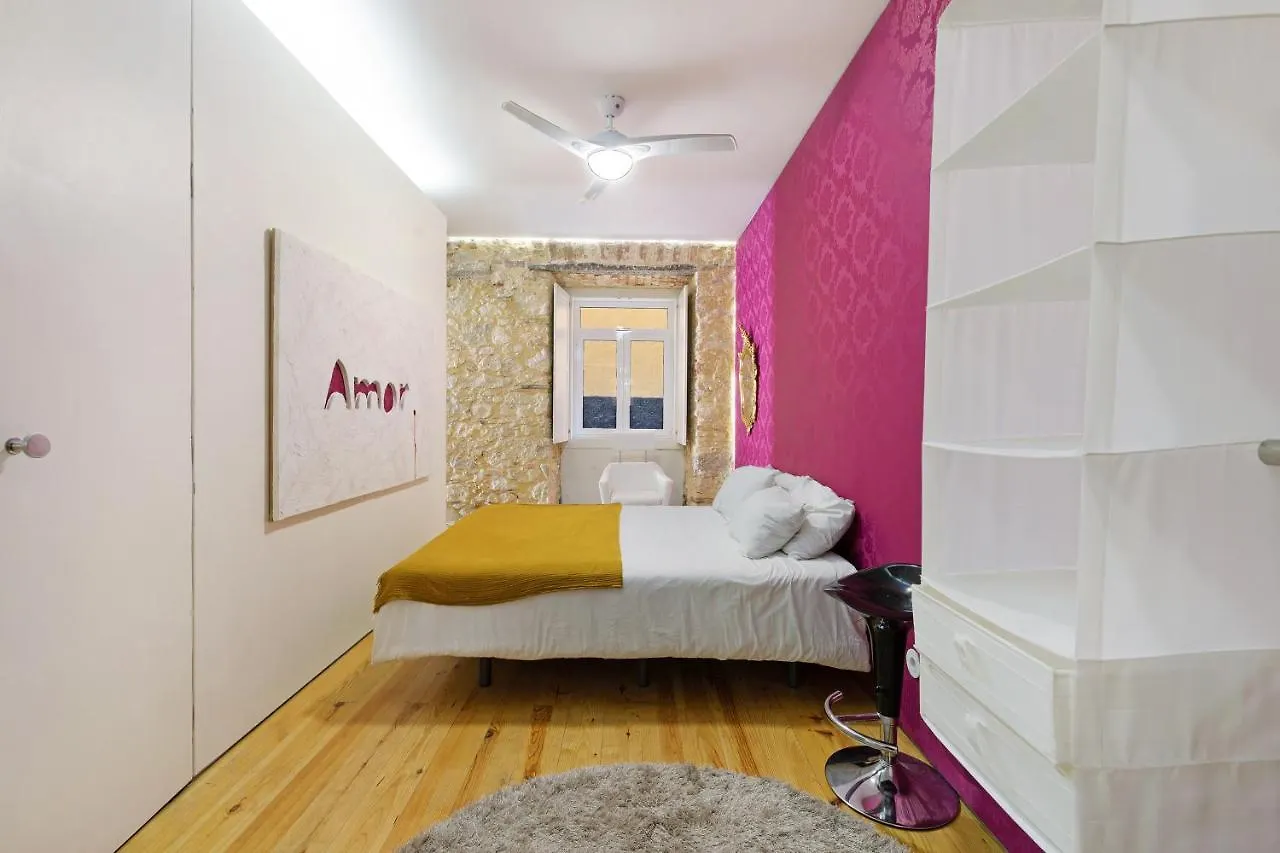 Rainbow Wall Lisbon Loft Apartment Portugal